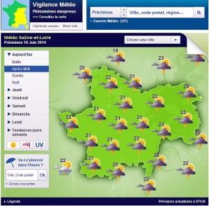 Cet après-midi en Saône-et-Loire (Météo)
