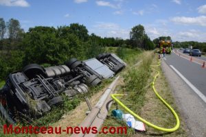 Réactualisé à 05 h 38 : Faits divers – Camion au fossé sur la  RCEA à Blanzy…