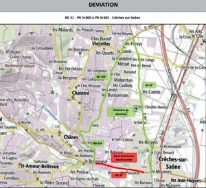 RD31 – Commune de Crèche-sur-Saône : travaux de reprofilage