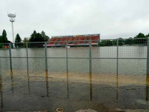 Inondation du stade de Louhans Cuiseaux FC