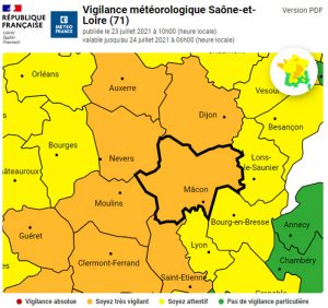 Alerte météo (Saône-et-Loire)