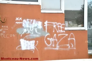 Blanzy : des tags au centre commercial des Rompois