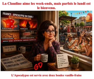 La Claudine aime bien les week-ends, mais parfois le lundi est le bienvenu…