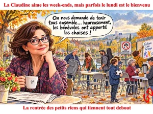 La Claudine aime les week-ends, mais parfois le lundi est le bienvenu